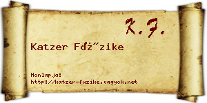 Katzer Füzike névjegykártya